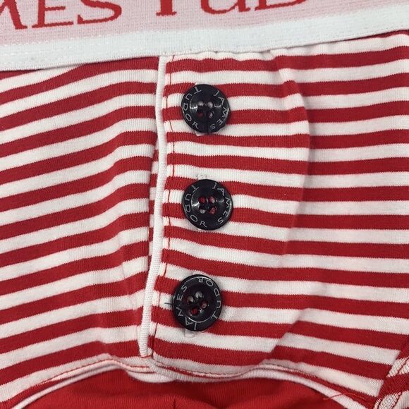 James Tudor Boxer Briefs Red/White Stripe Sz XS - Picture 3 of 5